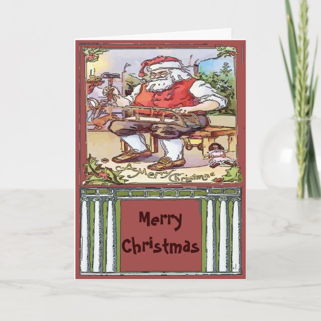 Vintager Weihnachtsschreibtext Feiertagskarte (Vorderseite)