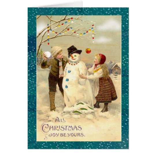 Vintager WeihnachtsSnowman Karte