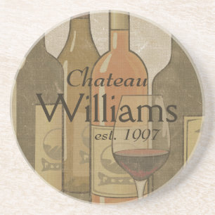 Vintager Wein-Flaschen-personalisierter Getränkeuntersetzer