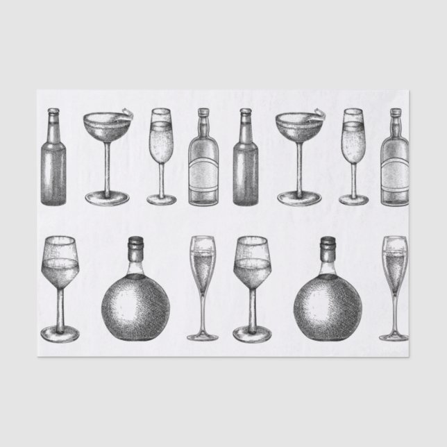 Vintager Wein Seidenpapier (Vorderseite)