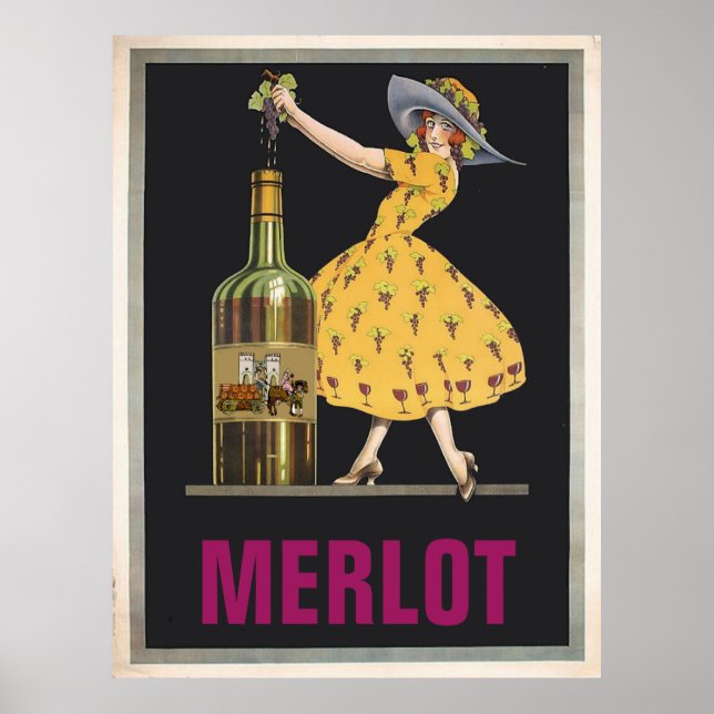 Vintager Wein, Text bearbeiten Poster (Vorne)