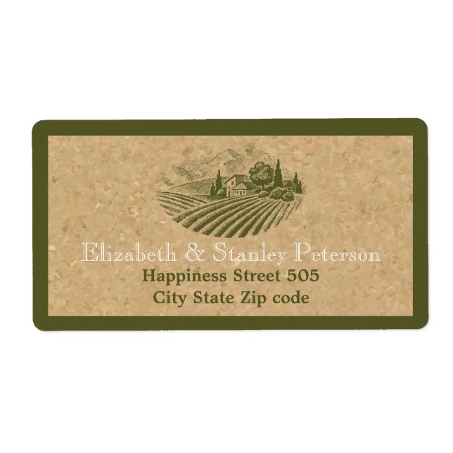 Vintager Weinberg und Korkbeige, Olivenhochzeit (Vorne)