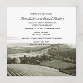 Vintager Weinberg Weinkeller Hochzeit Einladung
