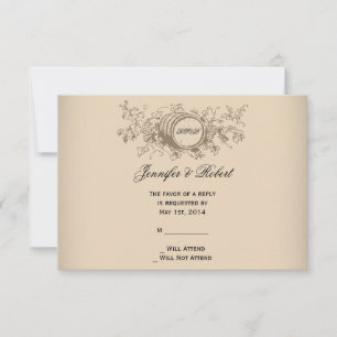 Vintager Weinfeldausweis RSVP Karte