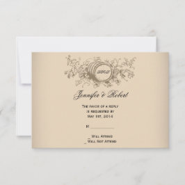 Vintager Weinfeldausweis RSVP Karte