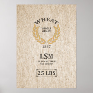 Vintager Weizen-Sack Poster