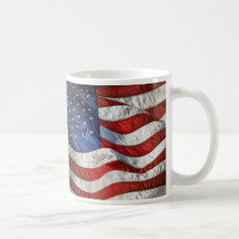 Vintager wellenartig bewegender amerikanische kaffeetasse