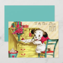 Vintager Welpe für Mama glückliche Mütter Tag Feiertagskarte