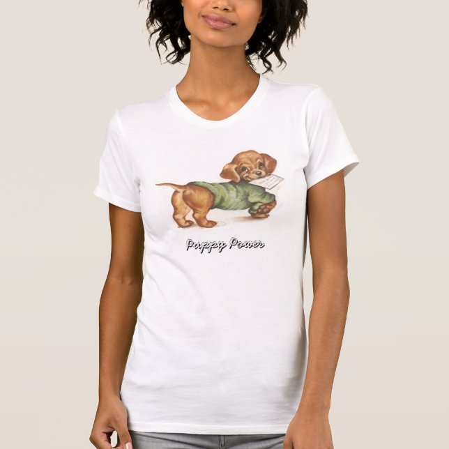 Vintager Welpen- und Letter-T - Shirt (Vorderseite)