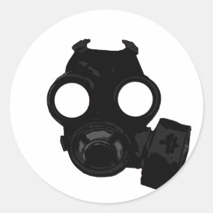 Vintager Weltkrieg 2 Gasmask Entwurf Runder Aufkleber