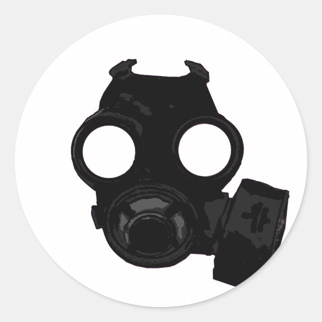Vintager Weltkrieg 2 Gasmasken-Design Runder Aufkleber (Vorderseite)