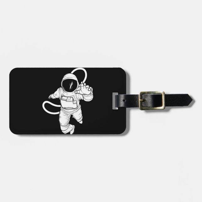 Vintager Weltraum Funny Astronaut Gepäckanhänger (Vorderseite horizontal)