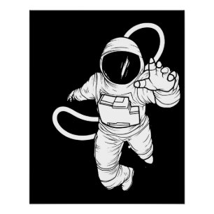 Vintager Weltraum Funny Astronaut Poster