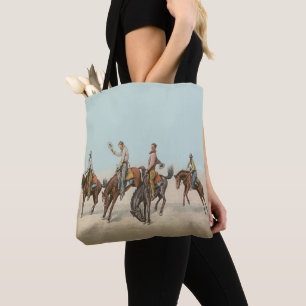 Vintager Western 4 Cowboys bei Buckelpferden Tasche