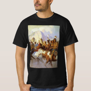 Vintager Western Art, Party des Indischen Krieges T-Shirt