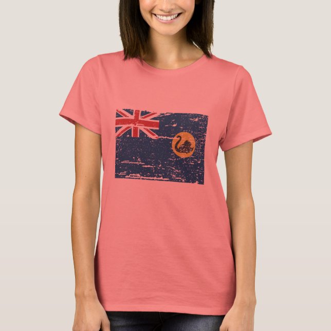 Vintager Western Australien Flagge T-Shirt (Vorderseite)