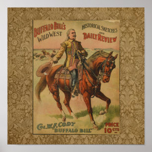 Vintager Western Buffalo Bill Wild West Show Poste Poster