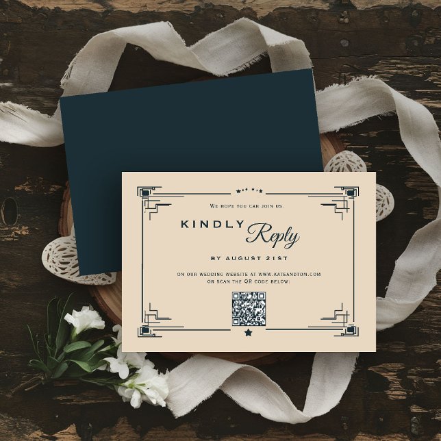 Vintager Western Cowboy Country QR Hochzeitsreakti (western wedding rsvp card QR code cowboy cowgirl country rustic ranch barn outdoor vintage elegant)
