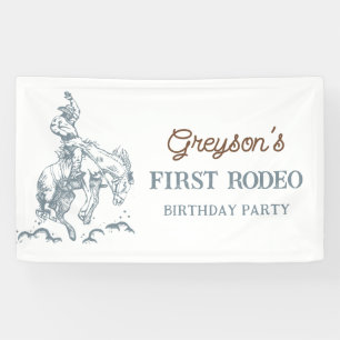 Vintager Western Cowboy First Rodeo 1. Geburtstag Banner