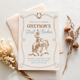 Vintager Western Cowboy First Rodeo 1. Geburtstag Einladung