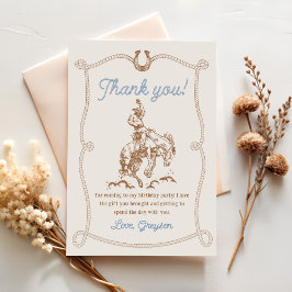 Vintager Western Cowboy Geburtstagsparty Dankeskarte