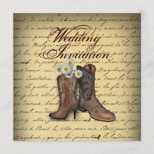 Vintager Western Cowboy Hochzeit Ankündigung