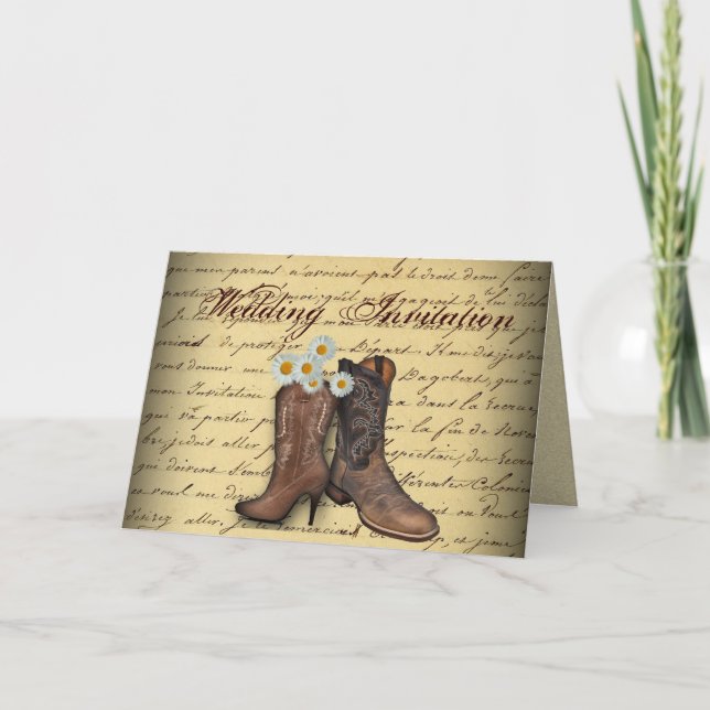 Vintager Western Cowboy Hochzeit Einladung (Vorderseite)