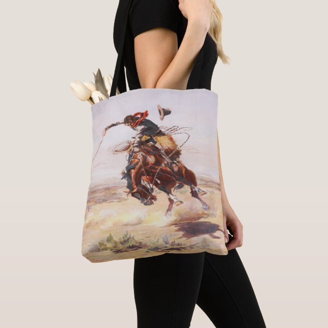 Vintager Western-Cowboybronc-Reiter-wildes Pferd Tasche (Von Nahem)