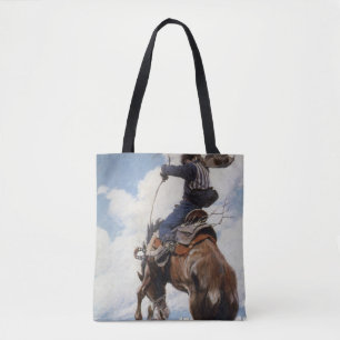 Vintager Western Cowboys, Bucking von NC Wyeth Tasche