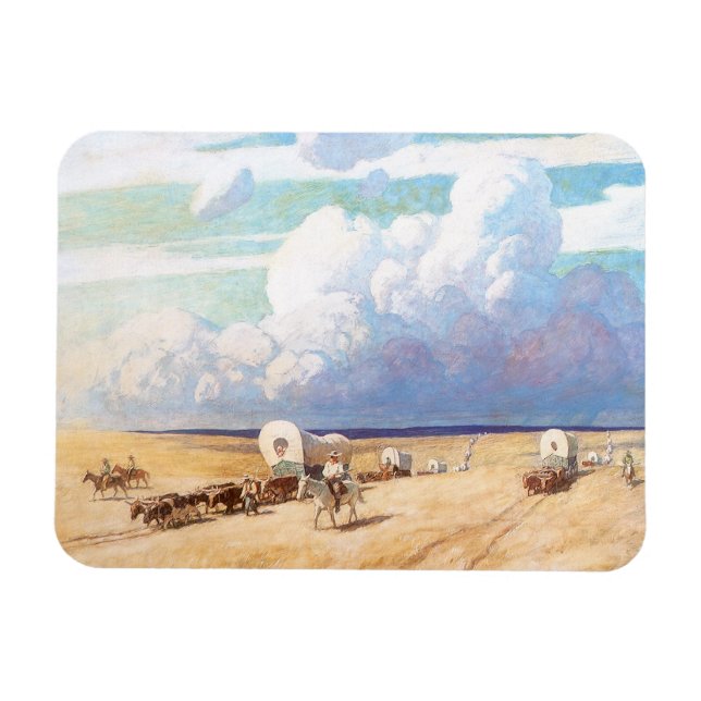 Vintager Western Cowboys, Deckwagen von Wyeth Magnet (Horizontal)