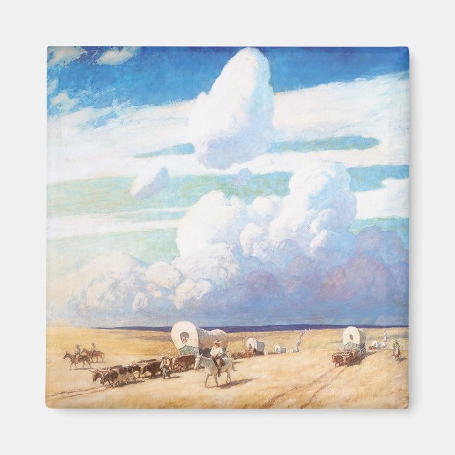 Vintager Western Cowboys, Deckwagen von Wyeth Magnet (Vorne)