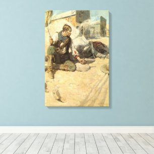 Vintager Western Cowboys, Hopalong by NC Wyeth Leinwanddruck