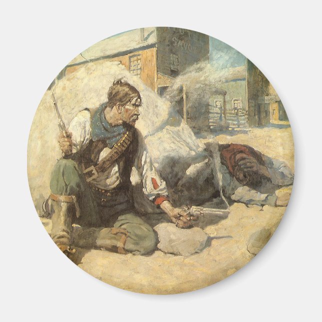 Vintager Western Cowboys, Hopalong by NC Wyeth Magnet (Vorne)