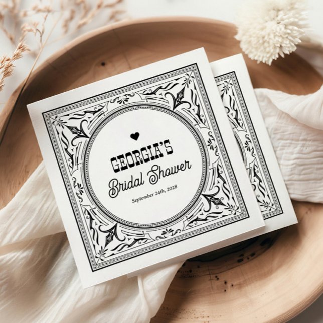 Vintager Western Cowgirl Chic Rustikales Brautpart Serviette (Von Creator hochgeladen)