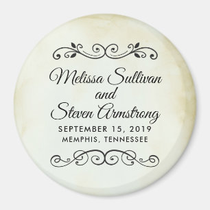 Vintager Western Hochzeit speichern Sie das Datum Magnet