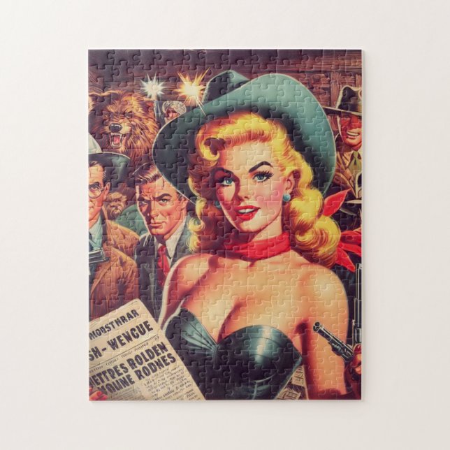 Vintager Western Pulp Girl (Vertikal)
