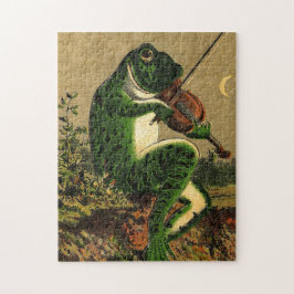 Vintager Whimsical Romantischer Frosch mit Geige