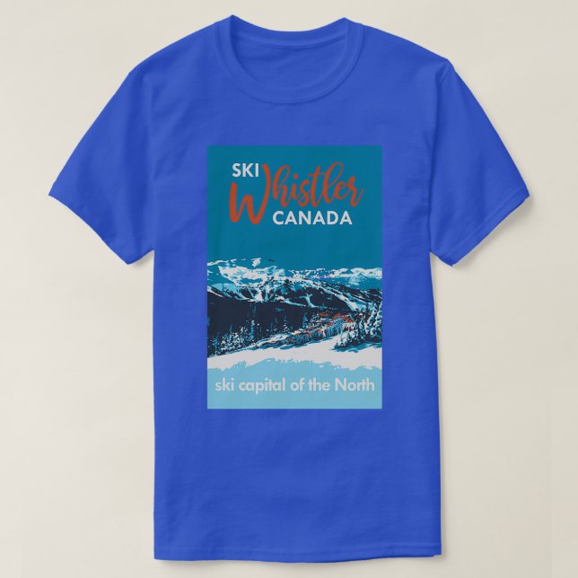Vintager Whistler Kanadier Ski T-Shirt (Design vorne)