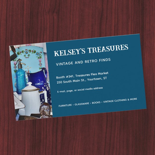 Vintager Wiederverkauf oder Flohmarktanbieter jede Visitenkarte (Von Creator hochgeladen)