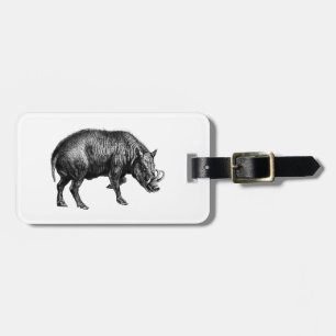 Vintager Wildschwein Zeichnend BW Gepäckanhänger
