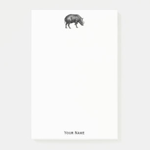 Vintager Wildschwein Zeichnend BW Post-it Klebezettel