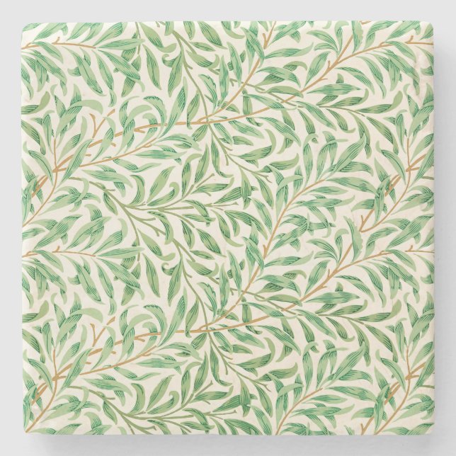 Vintager Willow Bough Ornament Lithograph Steinuntersetzer (Vorderseite)