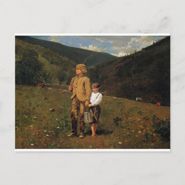 Vintager Winslow Homer überquert die Weide Postkarte (Vorderseite)