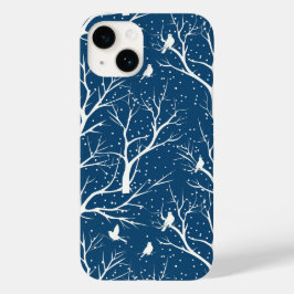 Vintager Winter Sky Weißer Vogelschutz Schneeflock Case-Mate iPhone 14 Hülle