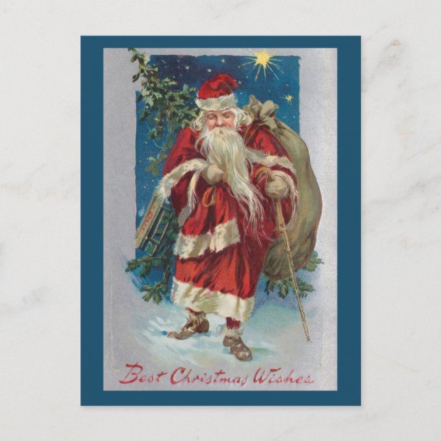 Vintager Winter Weihnachten mit Geschenken Postkarte (Vorderseite)