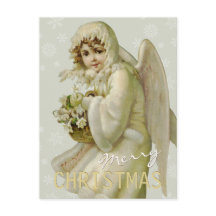 Vintager Winterengel CC0621 Weihnachtskarte
