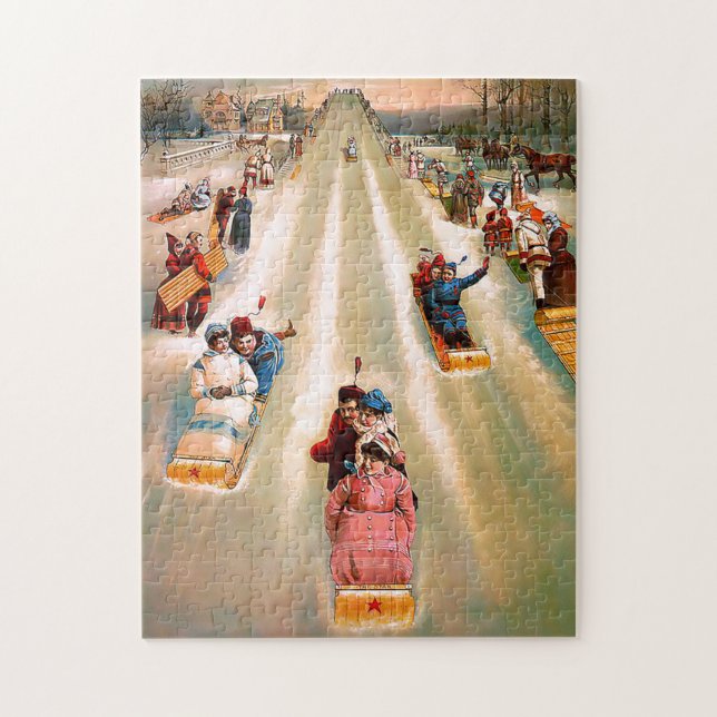 Vintager Winterschneefahrer (Vertikal)