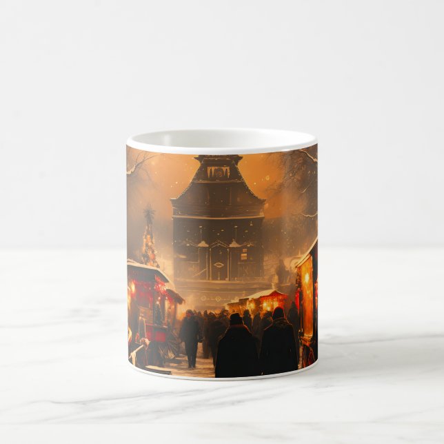 Vintager Winterschneemarkt Kaffeetasse (Mittel)
