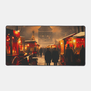 Vintager Winterschneemarkt Schreibtischunterlage