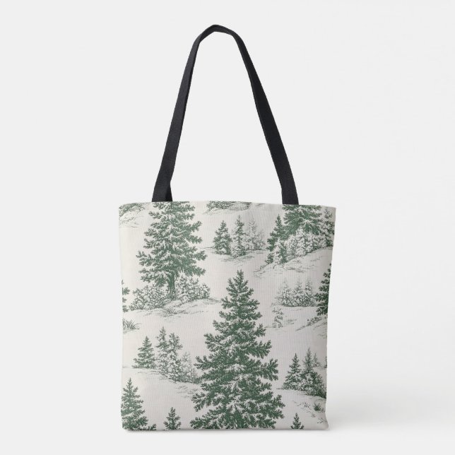 Vintager Winterwald Weihnachtsfeiertag Tasche (Rückseite)